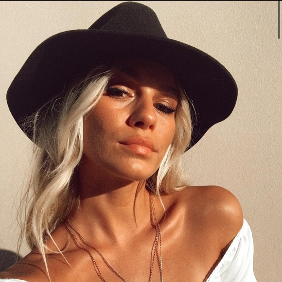 Zara 100%Wool Wide Firm Brim Fedora Black Hat - Picture 3 of 16